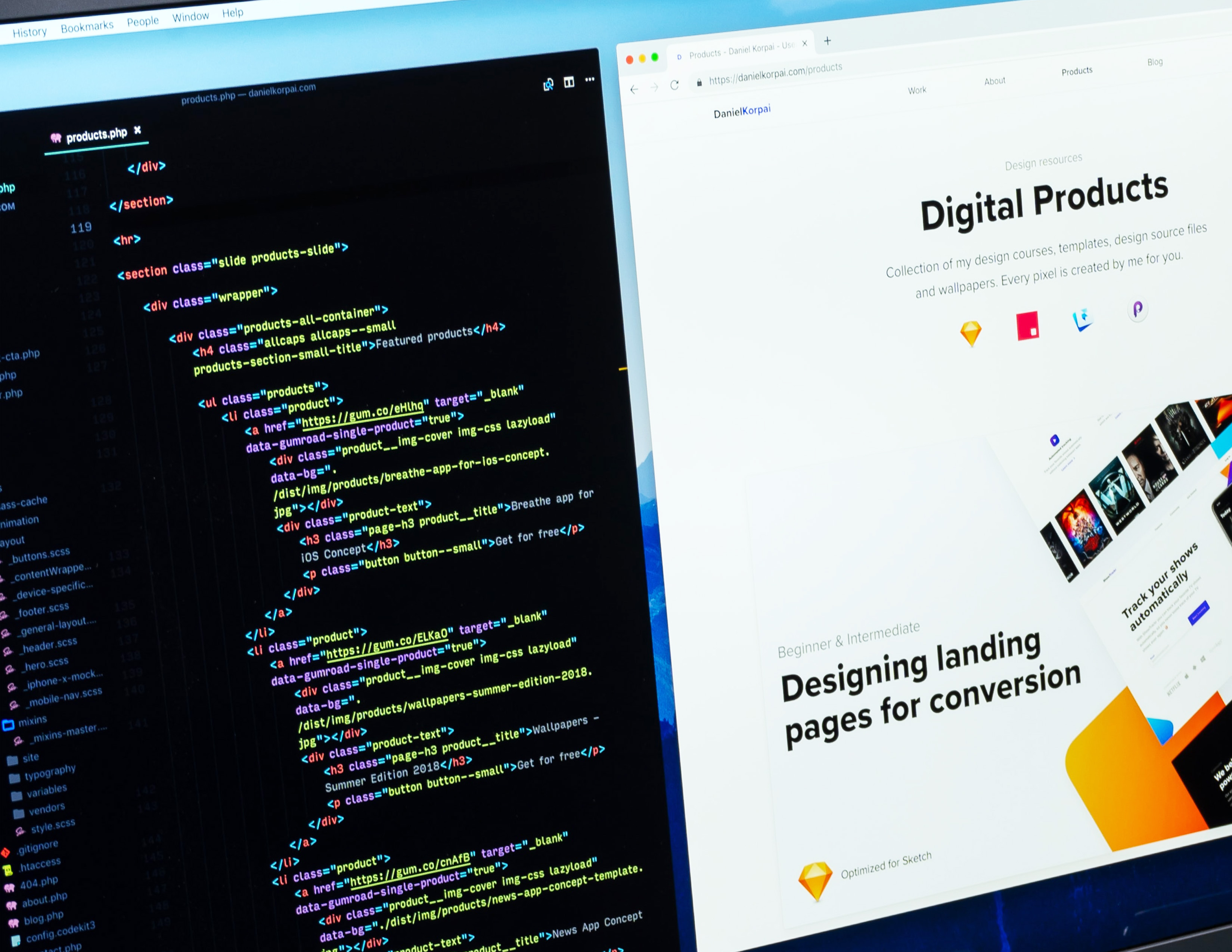 web design interface